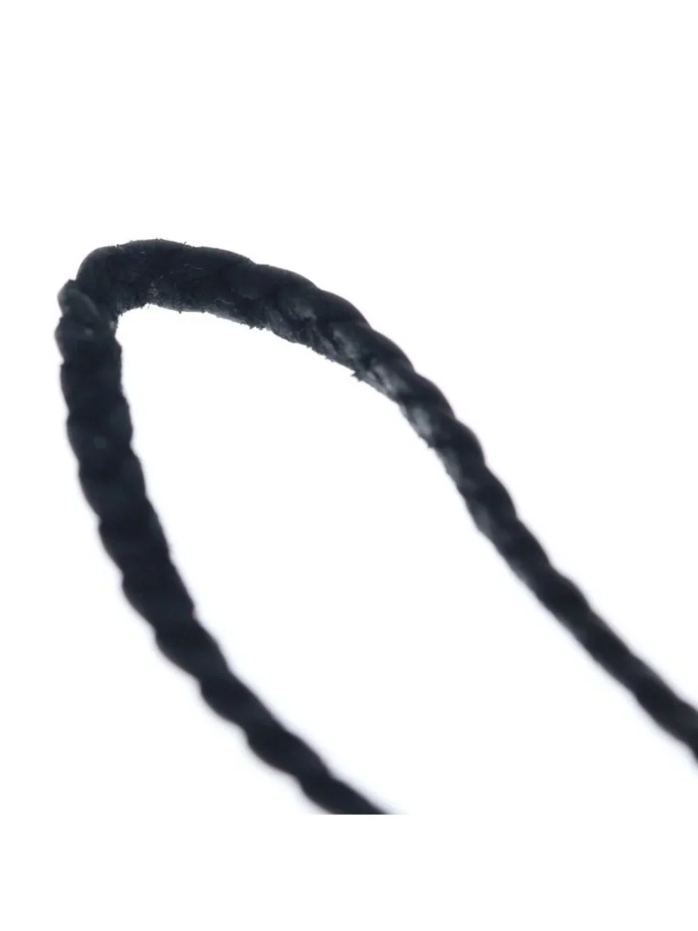 Chrome Hearts Leather Braid Scroll Necklace Black Silver